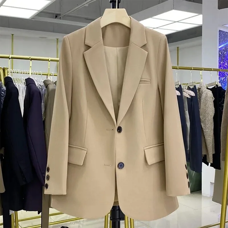 2025 neue Blazer Frauen Mantel Frühjahr Neue Büro Dame Blazer Frauen Vintage Casual Lose Koreanische Version Kleine Anzug Jacke 20 farben