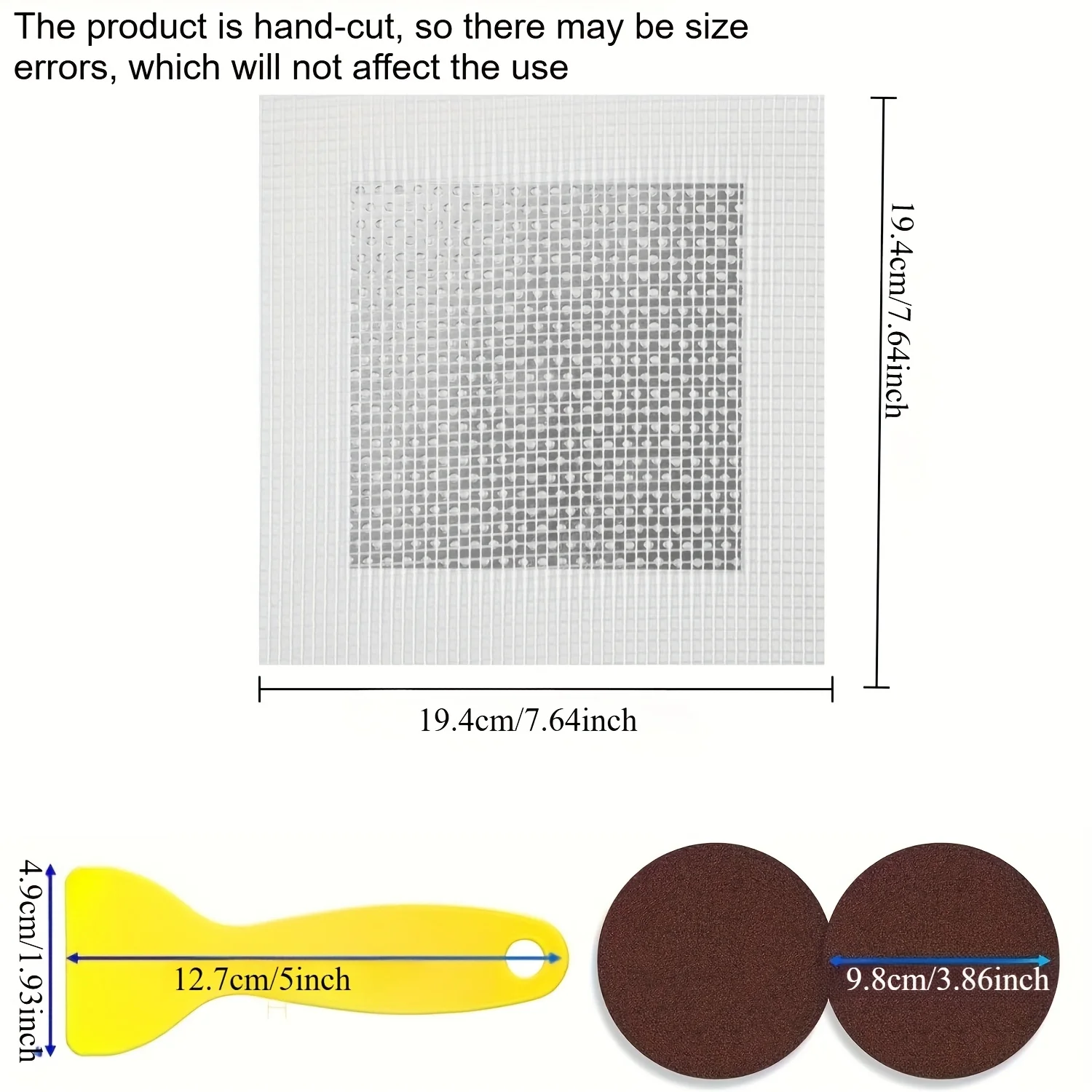 4 قطعة طقم تصليح الحوائط الجافة مع مكشطة الصنفرة لتقوم بها بنفسك طقم تصليح ثقب الجدار المهنية 4 بوصة الألياف الزجاجية شبكة صفائح الحوائط الجافة المعدنية