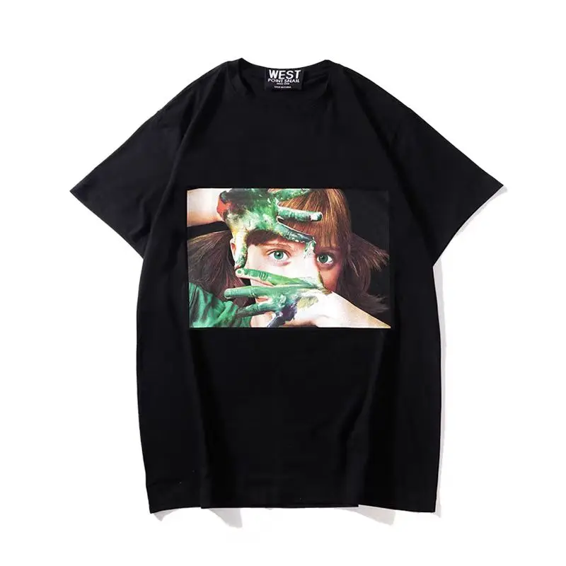 

Summer New European and American Fashion Brand Print Parody Girl Pattern Short-sleeved T-shirt Male and Female Couples