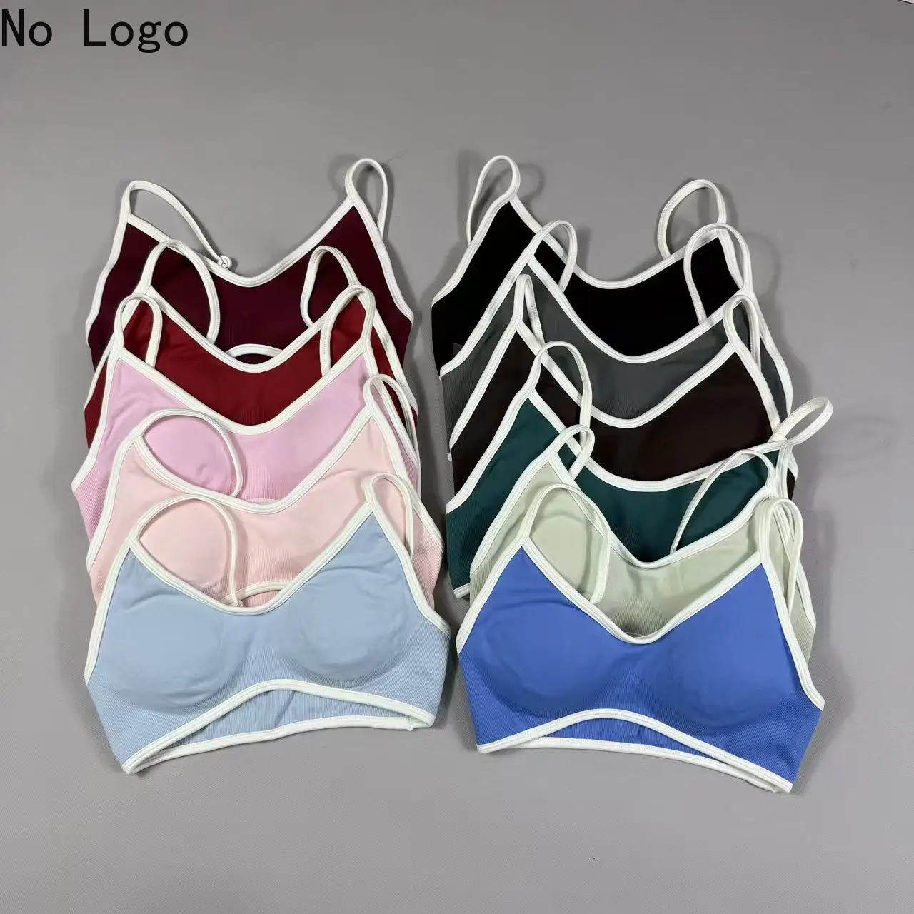 

Женский спортивный топ TE с цветовыми блоками, сексуальный, для фитнеса и йоги, с подушечками для груди, поддерживающий и амортизирующий, с цветовыми блоками