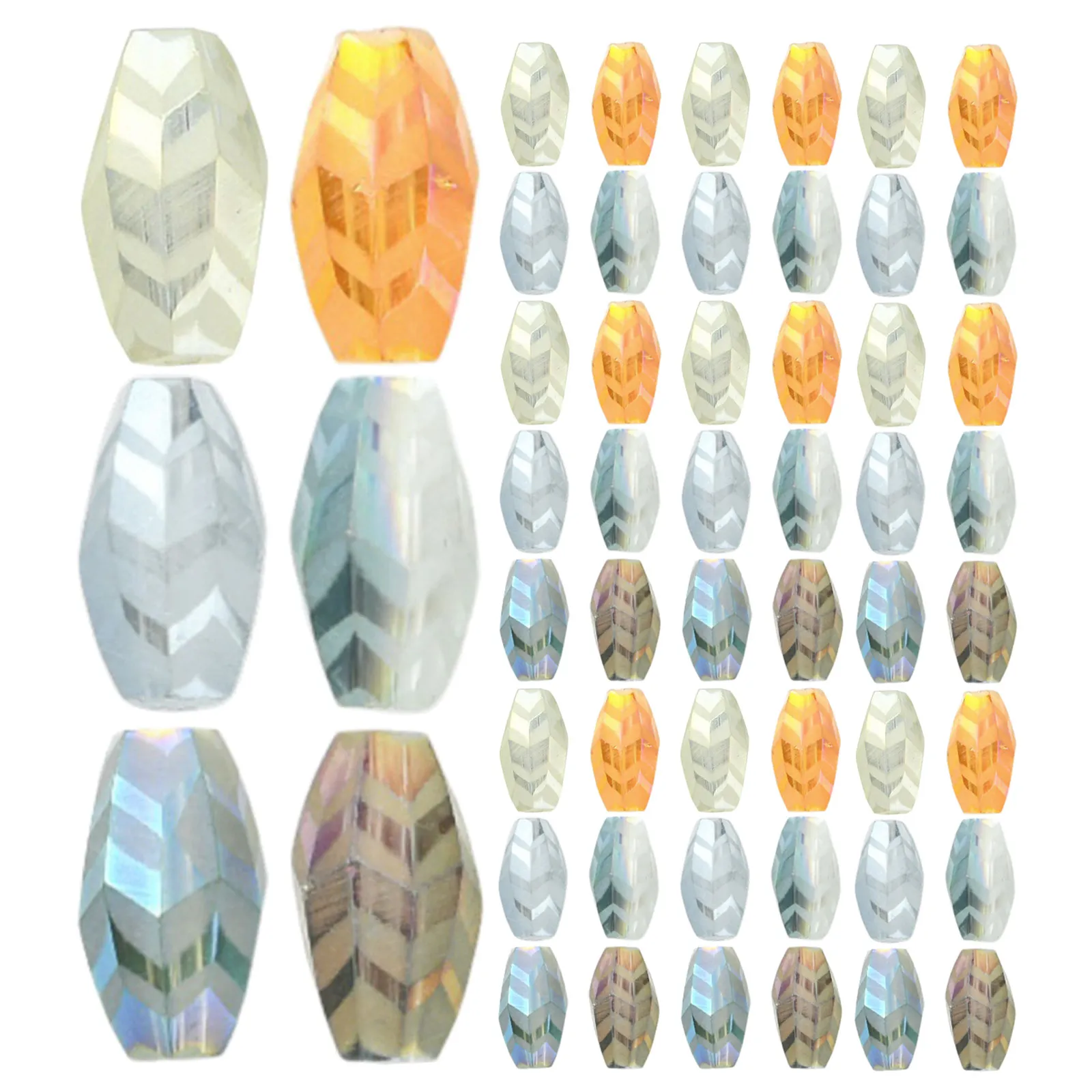 

60Pcs Multicolor Oval Glass Beads Loose Spacer Beads Large Hole for DIY Jewelry Making Bracelets Necklaces Earrings Art Crafts