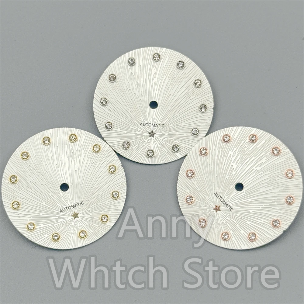 Picture 6: NH05 24.5mm Watch Dial Hand Set  Dial With Diamond Index For NH05 NH06 Women's Watch Modified Accessories