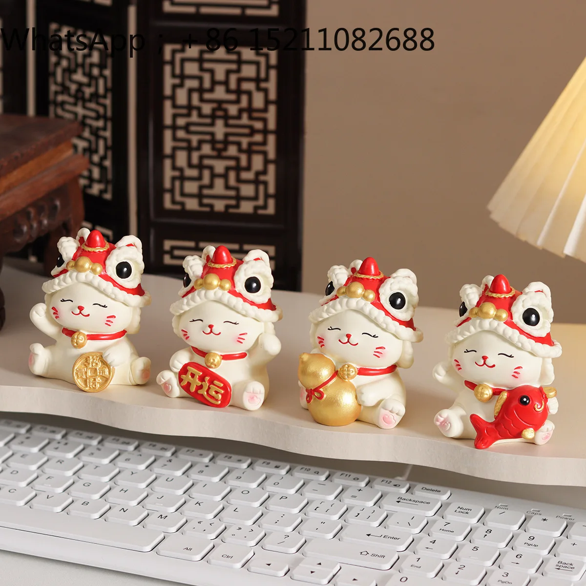 LLY Lucky Desktop Ornament Office Decoration Cute Gift Resin Home Decoration Lucky Cat Creative New