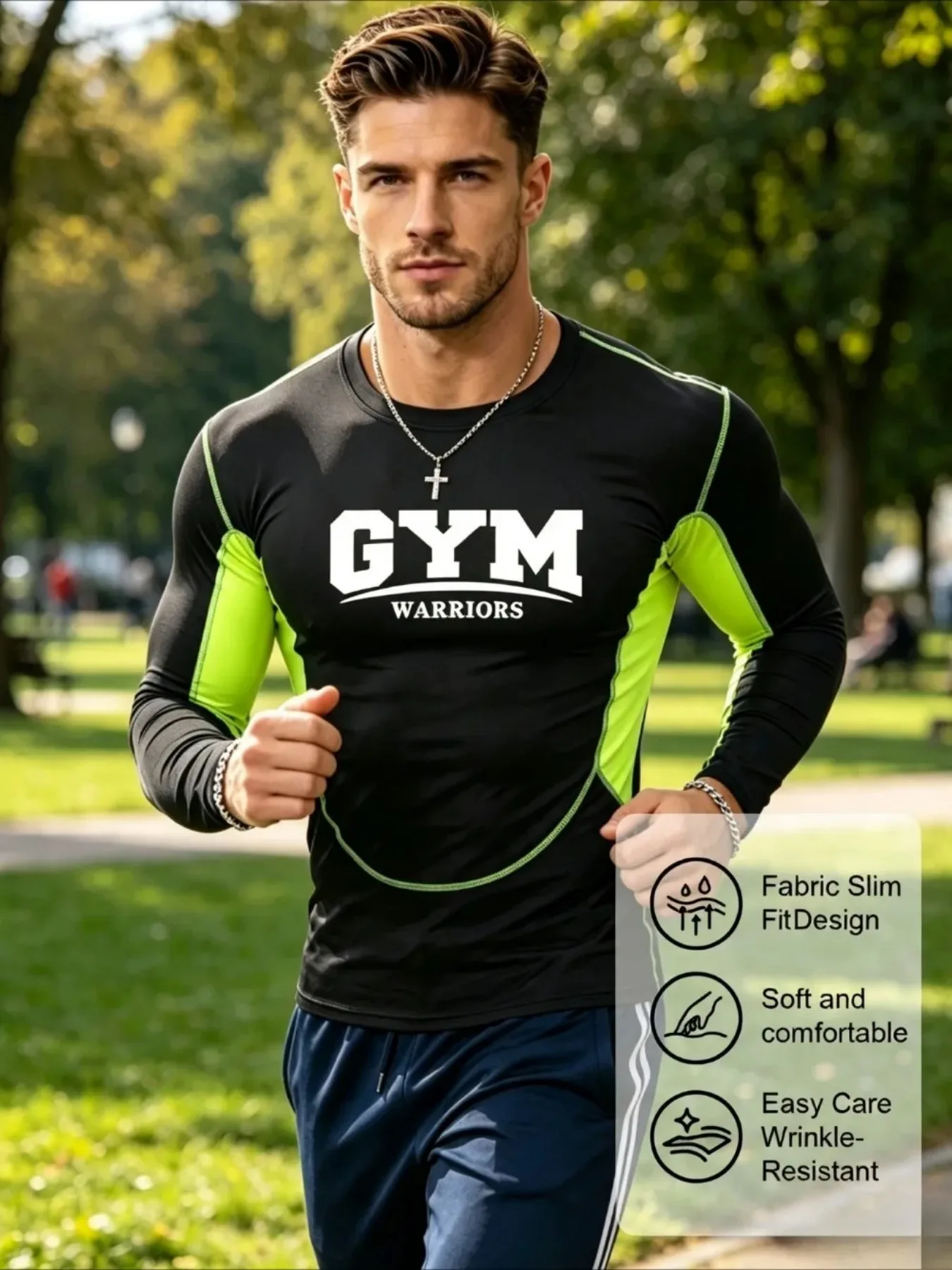 camisa-esportiva-masculina-de-manga-longa-para-atividades-ao-ar-livre-estampa-de-guerreiros-em-contraste-de-cores-respiravel-e-macia-compressao-para-treino