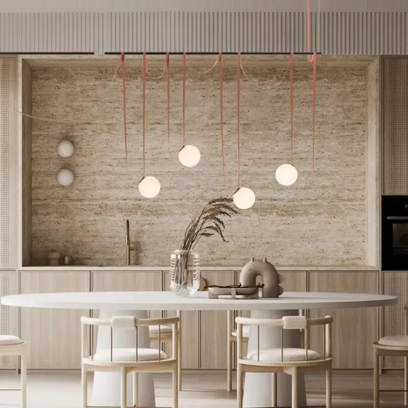 

Nordic LED DIY Textile Belt Red Black Hanging Lamps Chandelier Lumunaire Indoor Lighting Lamp For Dinning Room
