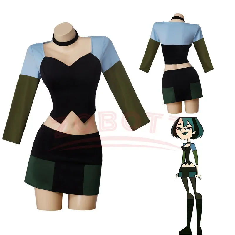 

Anime Total Drama Island Gwen Cosplay Costume Crop Top and Mini Skirts Full Set Halloween Carnival Outfits