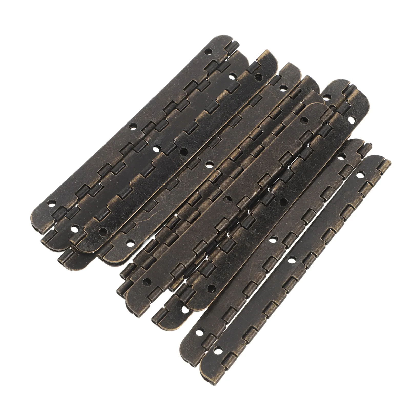 12Pcs Steel Piano Hinges 4in Continuous Cabinet Door Hinges for Jewelry Box, Round Corner Hardware