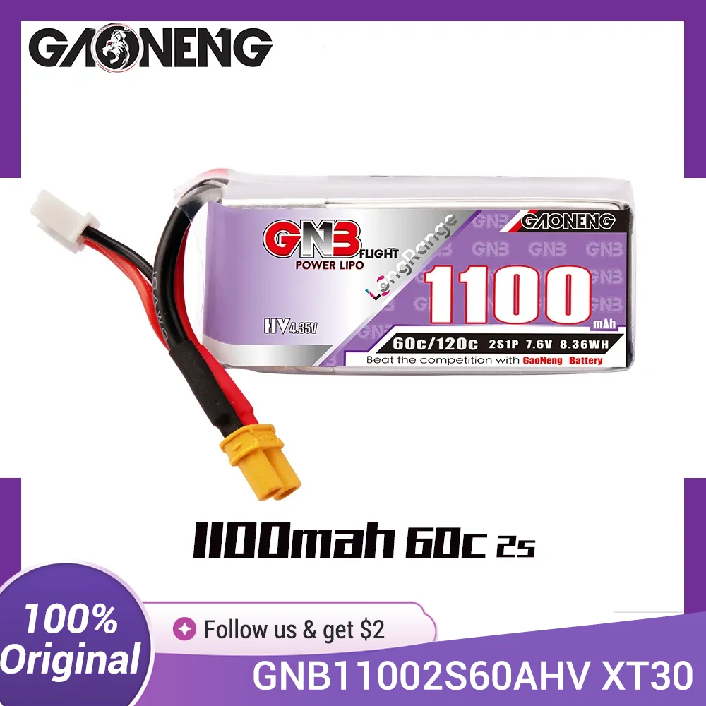 GNB 1100 mAh 2S 3S 4S 6S 60C/120C HV Lipo Batterie Für FPV lange Racing Drone 4 Achsen RC Quadcopter Drohnen Teile XT30 Stecker