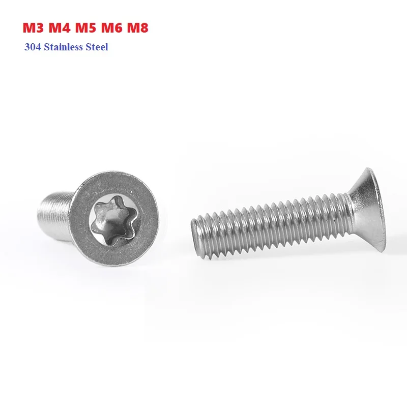 

Torx Screws Countersunk Head 304 Stainless Steel Security M3 M4 M5 M6 M8 Stainlness Flat High Quality Service Electrical