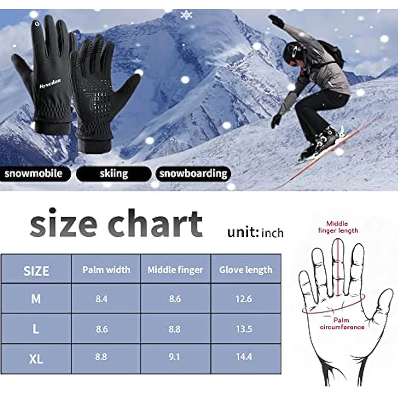 Winterhandschoenen Sneeuw Snowboard Waterdichte Handschoenen, Geüpgraded Mannen Warme Windbestendige Skihandschoenen Zijn Geschikt Voor Koud Weer