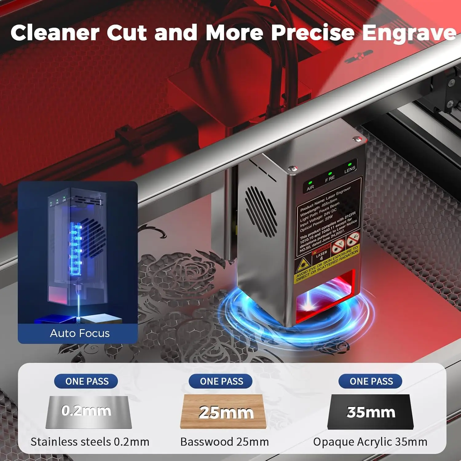 Creality Falcon2 Pro S 40W Laser Engraver, 600mm/s High Speed Laser Cutter with Air Assist, Dual Mode&Auto Focus Laser Module