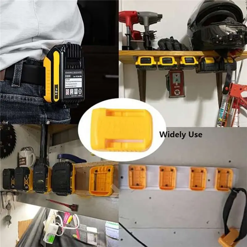 wilwill 10Pcs Battery Holder for Dewalt 18V 20V Wall Mount Battery Dock Holder for Dewalt Tool 18V-60V Battery Storage Holder