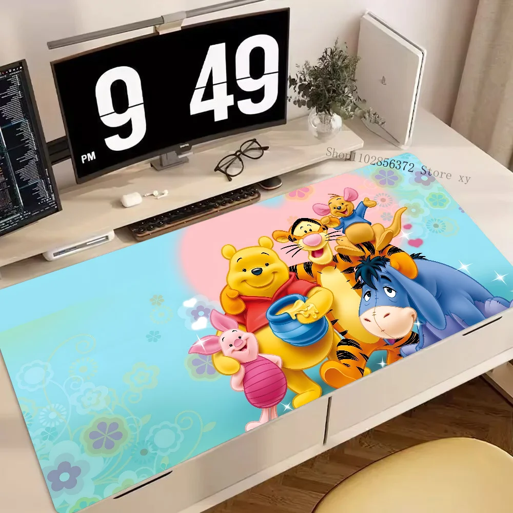 Cartoon W-Winnie The Pooh Mousepad Large Gaming Mouse Pad LockEdge Thickened Computer Keyboard Table Desk Mat