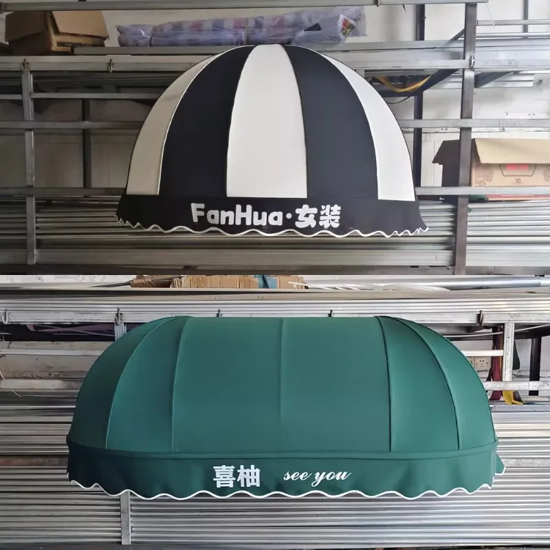 French Canopy Waterproof Folding Sun Shade, Movable Trapezoidal Door Head Semicircular Awning for Outdoor Shop Window Decoration