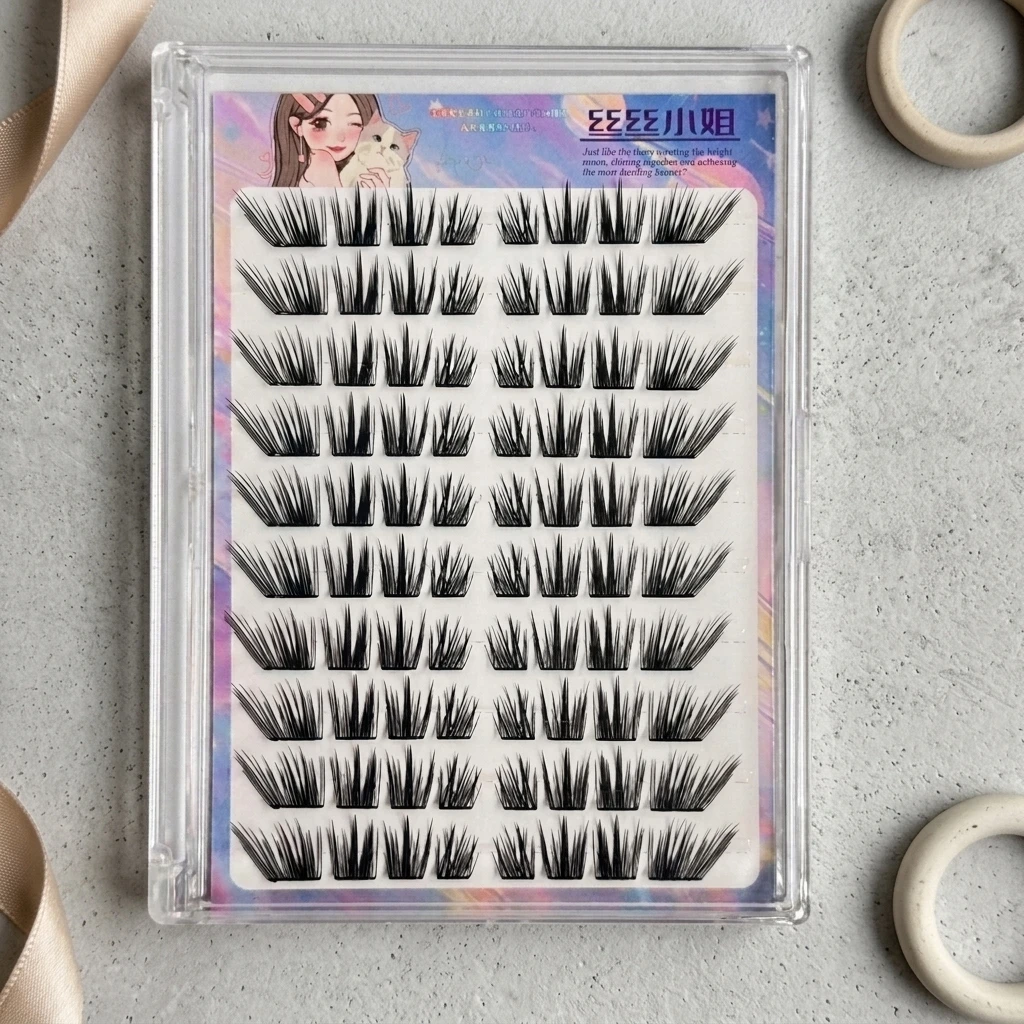 10rows Wispy Lash Extensions Natural Look False Eyelashes For Daily Makeup C Curl Mixed Length 9-13mm Synthetic Fiber Eyelash