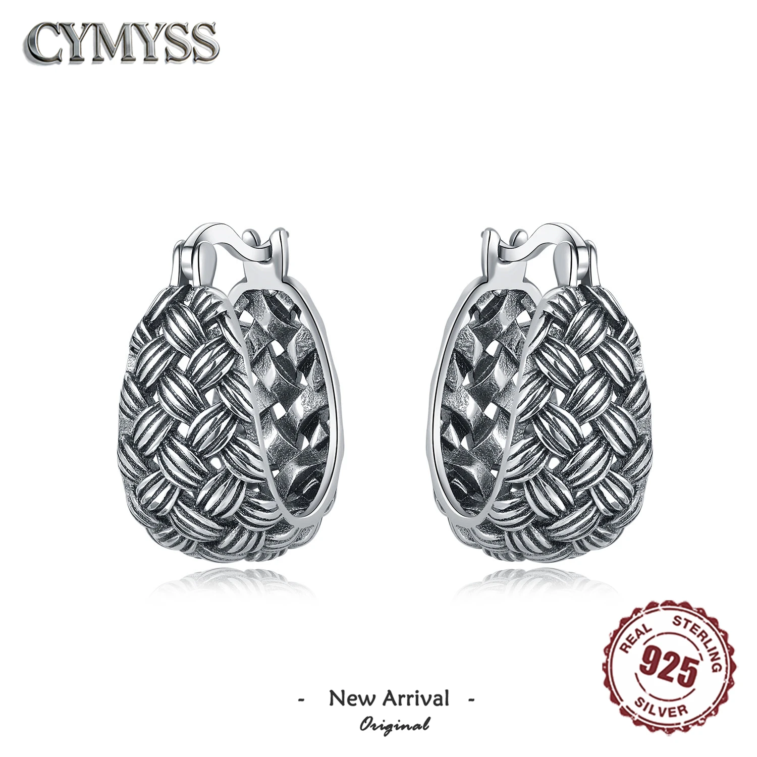Hot Sale Original 925 Sterling Silver Simple Plain Silver Model Women Hoop Earrings Suitable for Wedding Party Jewellery Gifts
