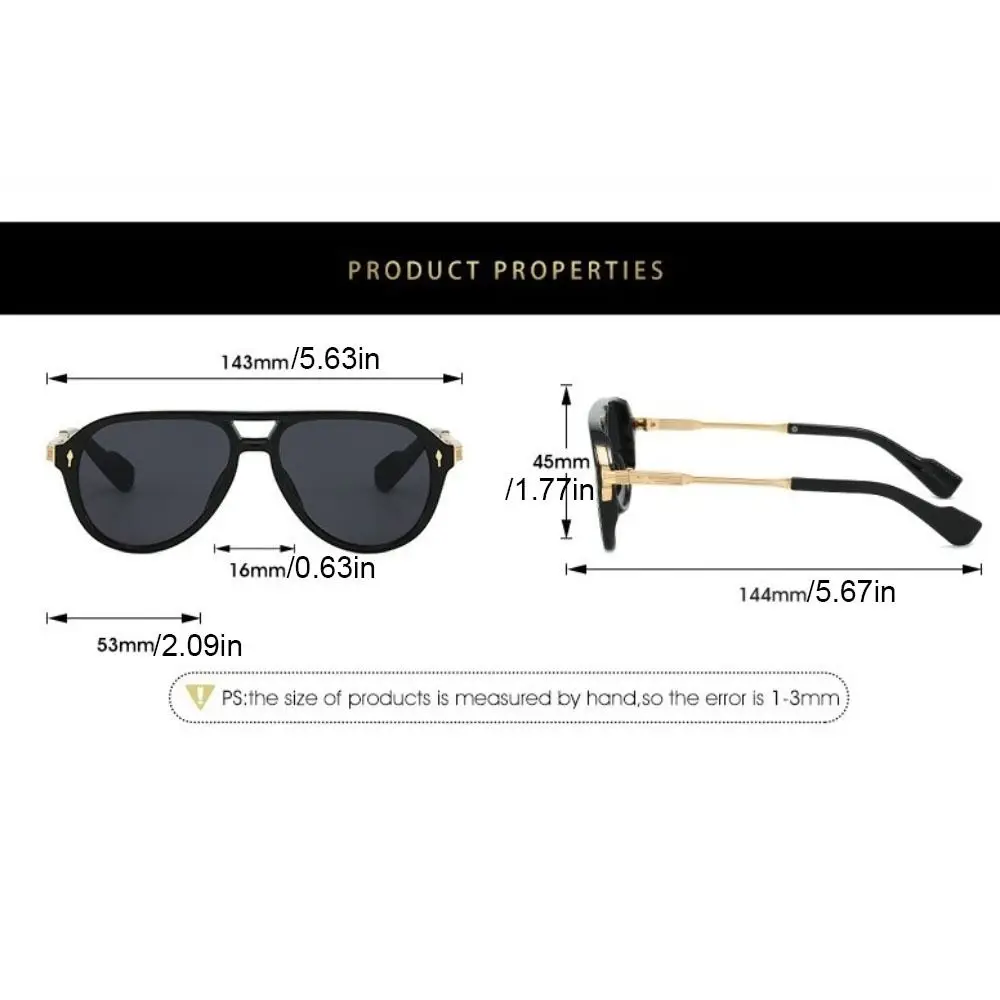 شخصية كبيرة الإطار مربع النظارات الشمسية UV400 فاسق الطيار نظارات شمسية شعاع مزدوج الرجعية النظارات في الهواء الطلق