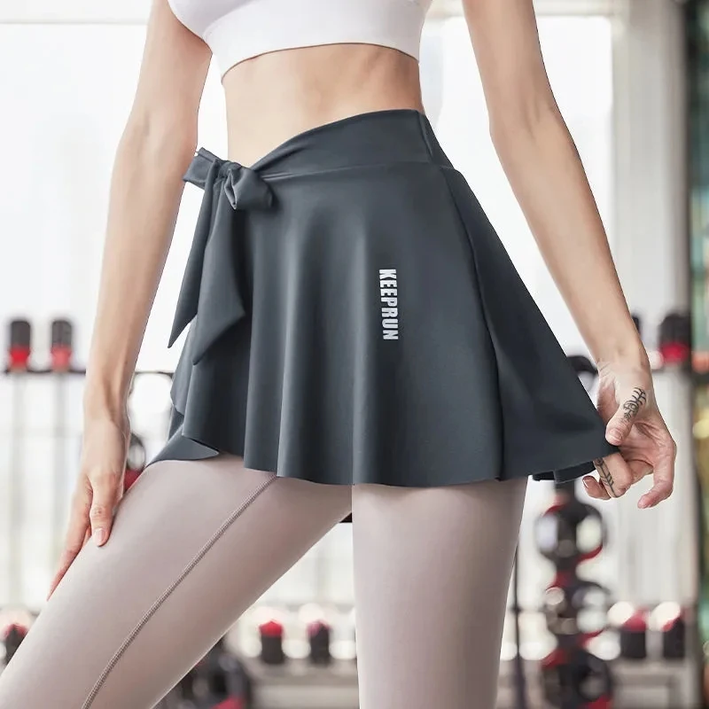 Fitn Tennis Skirt Women's Qui Dry Running Yoga Cover up ort Skirt Sports Strap f Body Skirt Summer Anti Exposure