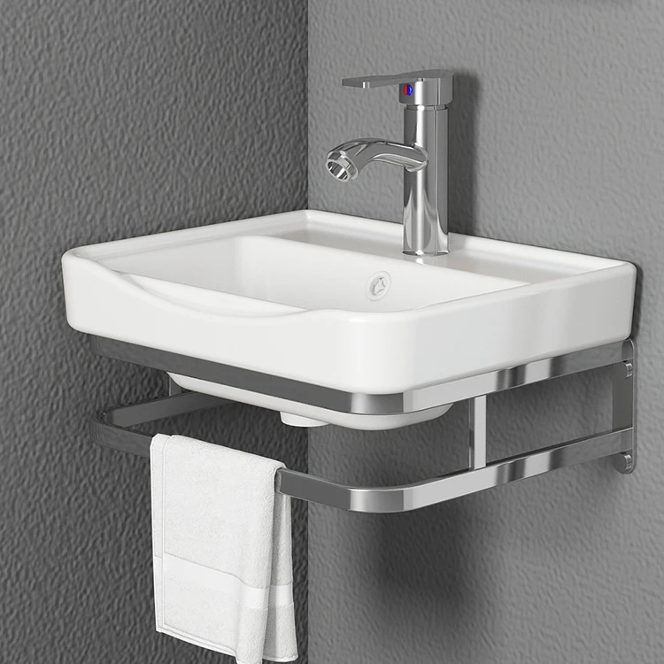 Ceramic lavender ceramic bathroom sink wall-mounted art single-hole wash basin sink