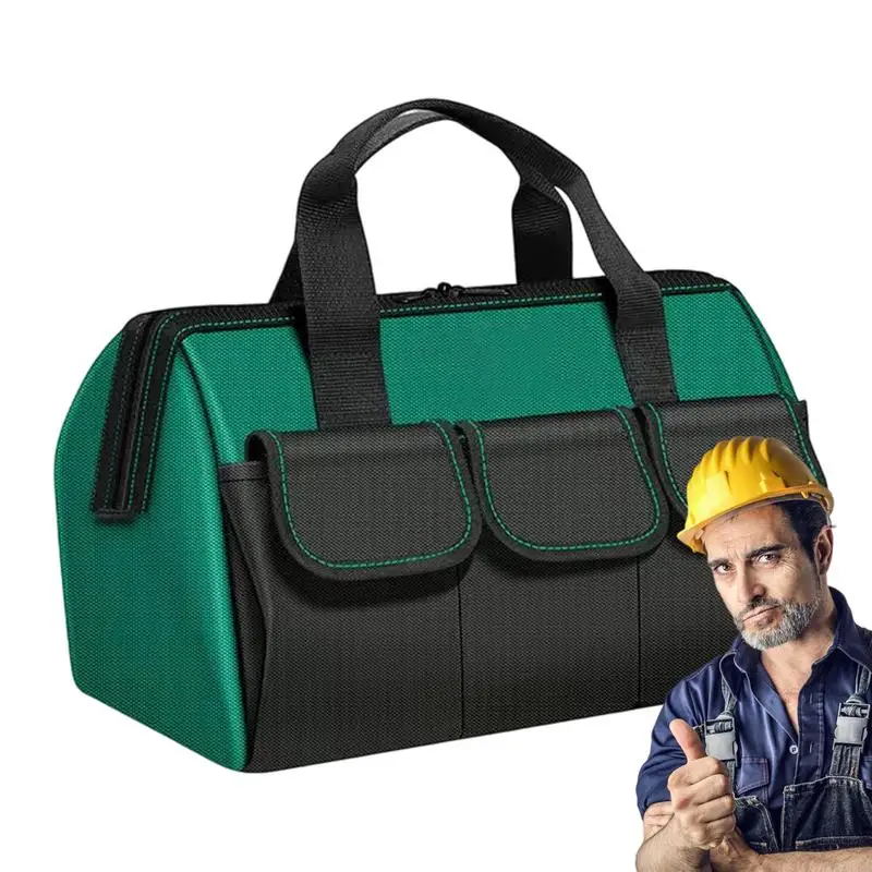 13 Inch Large Capacity Tool Storage Bag With Wear-Resistant Multiple Pockets Portable Storage Tool For Electrician Tools Bucket