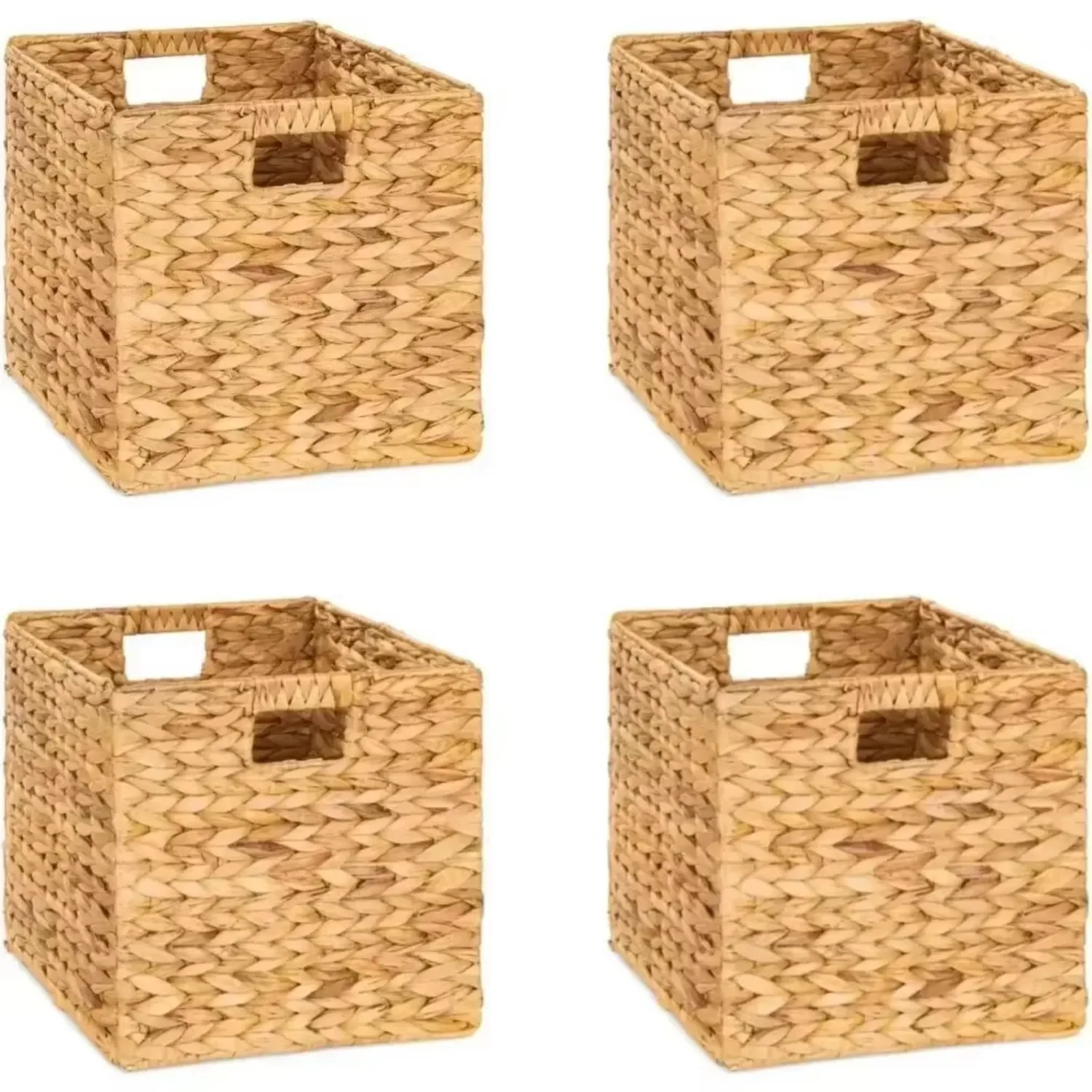 Wicker Storage storage baskets Cube for Shelves, Water Hyacinth Storage Baskets for Bedroom, Living Room, 2 Packs，Wicker  basket