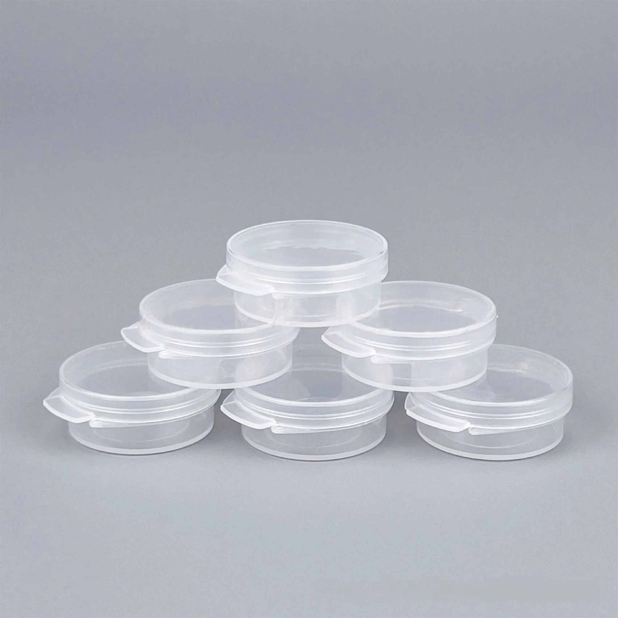 10g 5g Small Plastic Cosmetic Jars with Snap Lids Clear Storage Container for Makeup Samples Empty Cases for Powders Face Cream