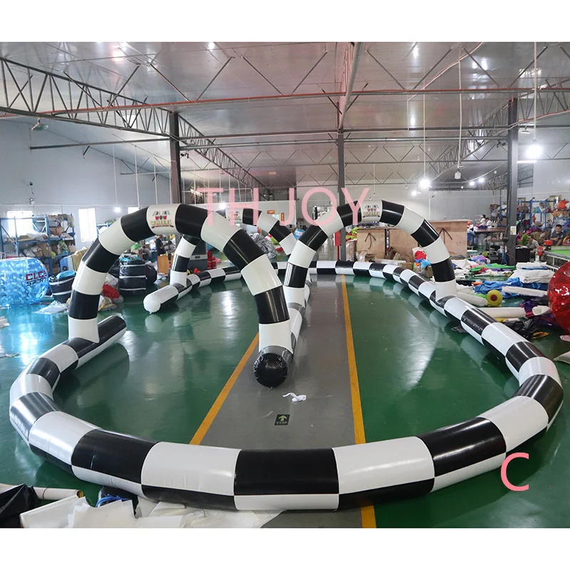 fast air ship to door,Custom Design Inflatable Go Karts Race Track, PVC  Inflatable Race Track For Bumper Cars zorb balls