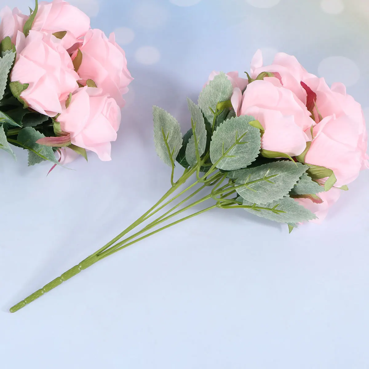 

3pcs Artificial Rose Silk Heads Realistic Fake Flowers For Home Wedding Party Decor Faux Plant Stem Easy Clean