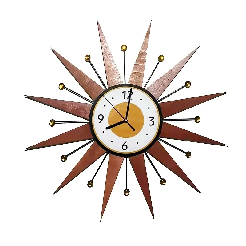 for Nordic Wall Clock Simple Living Room Creative Home Decor Retro Light Luxury Silent Non Ticking Quartz Clocks for Home