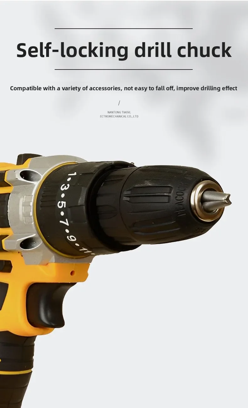 Able DW Multi-functional Two-speed Lithium Battery Charging Drill Electric Impact Hand Drill Screwdriver Lithium Battery Drill view 6
