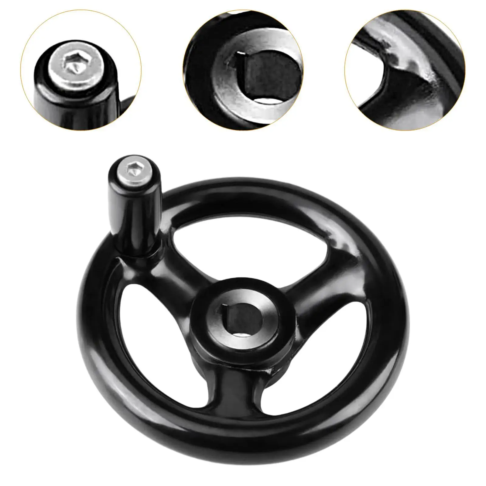 Round Hand Wheel Professional 3 Spoke Handwheel for Lathe Grinder Drillpress