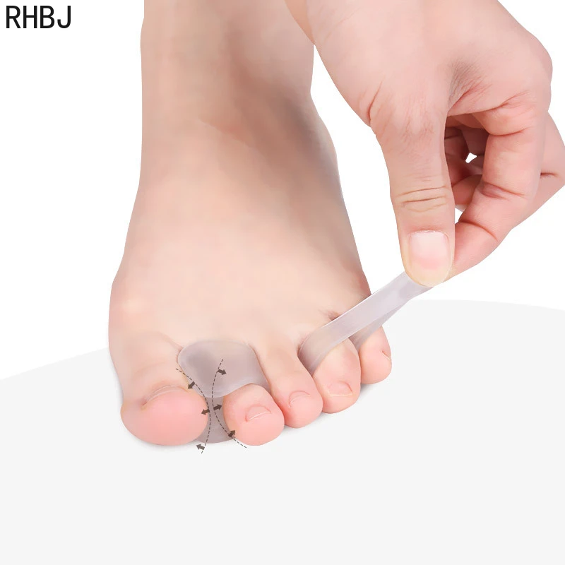RHBJ-سيليكون جل تو مستقيم ، تو فاصل ، أصابع حامي ، الورم الضابط ، أروح أروح ، العناية بالقدم ، باديكير ، 2 قطعة #4
