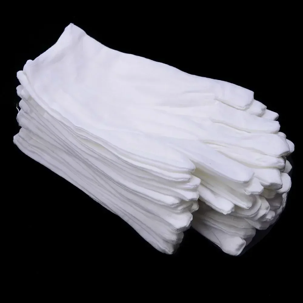 White Cotton Work Gloves Bulk for Dry Handling Film SPA Gloves Ceremonial High Stretch Gloves Household Cleaning Working Tools