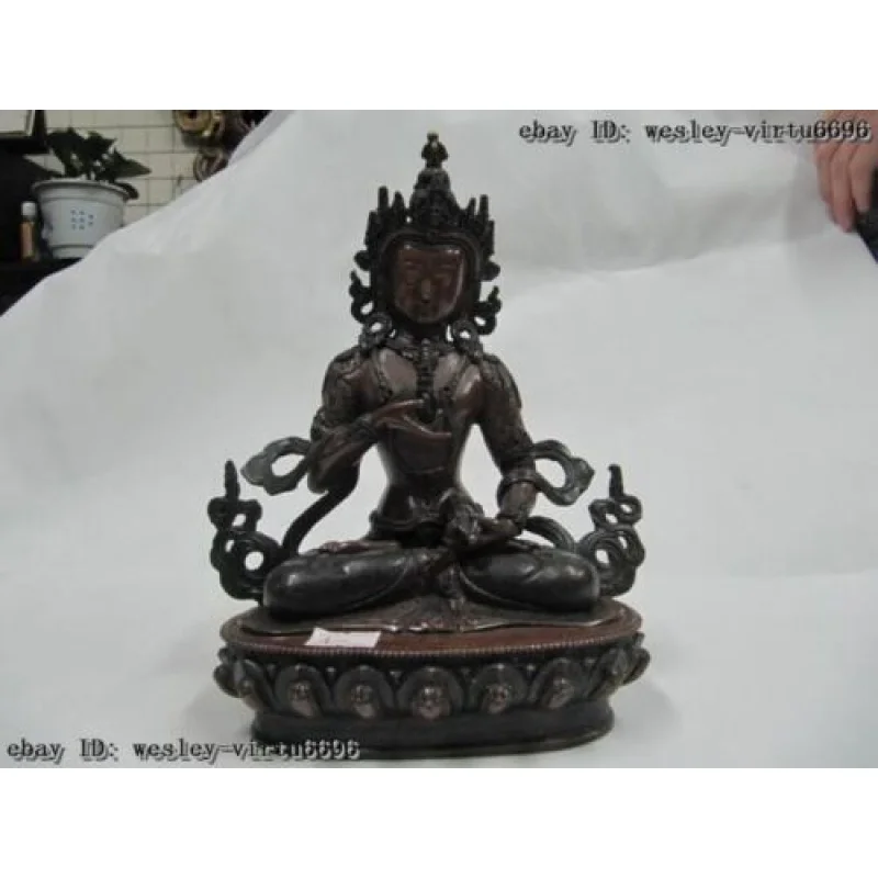 Tibet Temple 100% Pure Bronze Made Vajrasattva Vajradhara GuanYin Buddha Statue 22cm