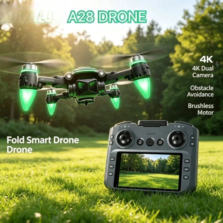 Original A28 Drone Foldable GPS 4K Dual Camera 5G FPV Obstacle Avoidance Optical Flow One Key Takeoff RC Drone