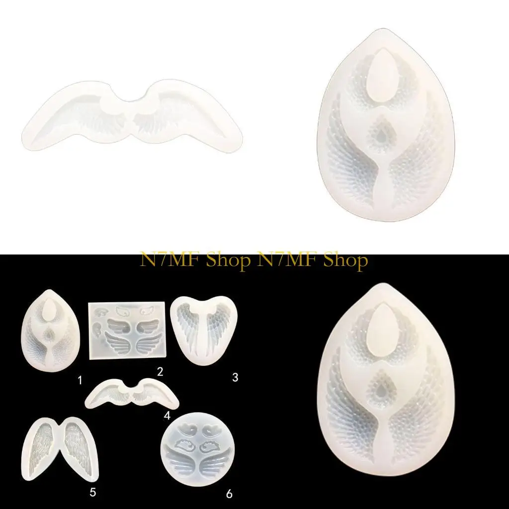 

N7MF Angel Evil Wings Pendant Resin Casting Mold Silicone Mold Jewelry Making Tools