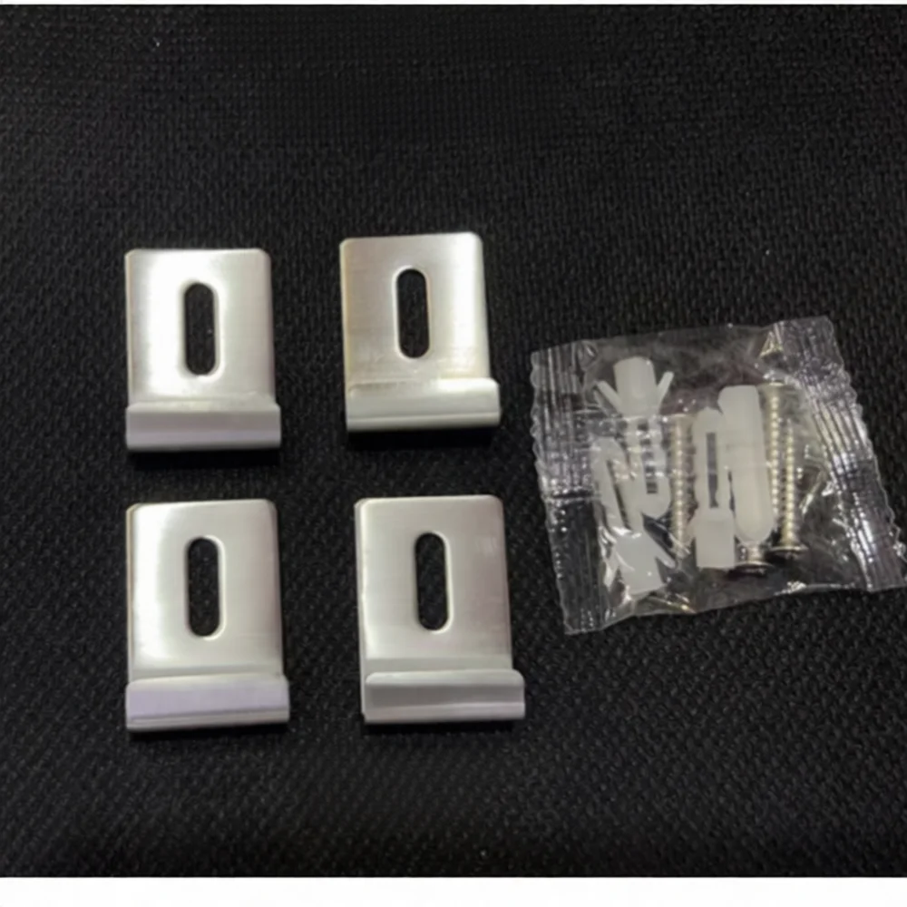 304 Stainless Steel Mirror Fixings Glass Support Brackets Durable Square Clamps For Bathroom Furniture Installation Hardware