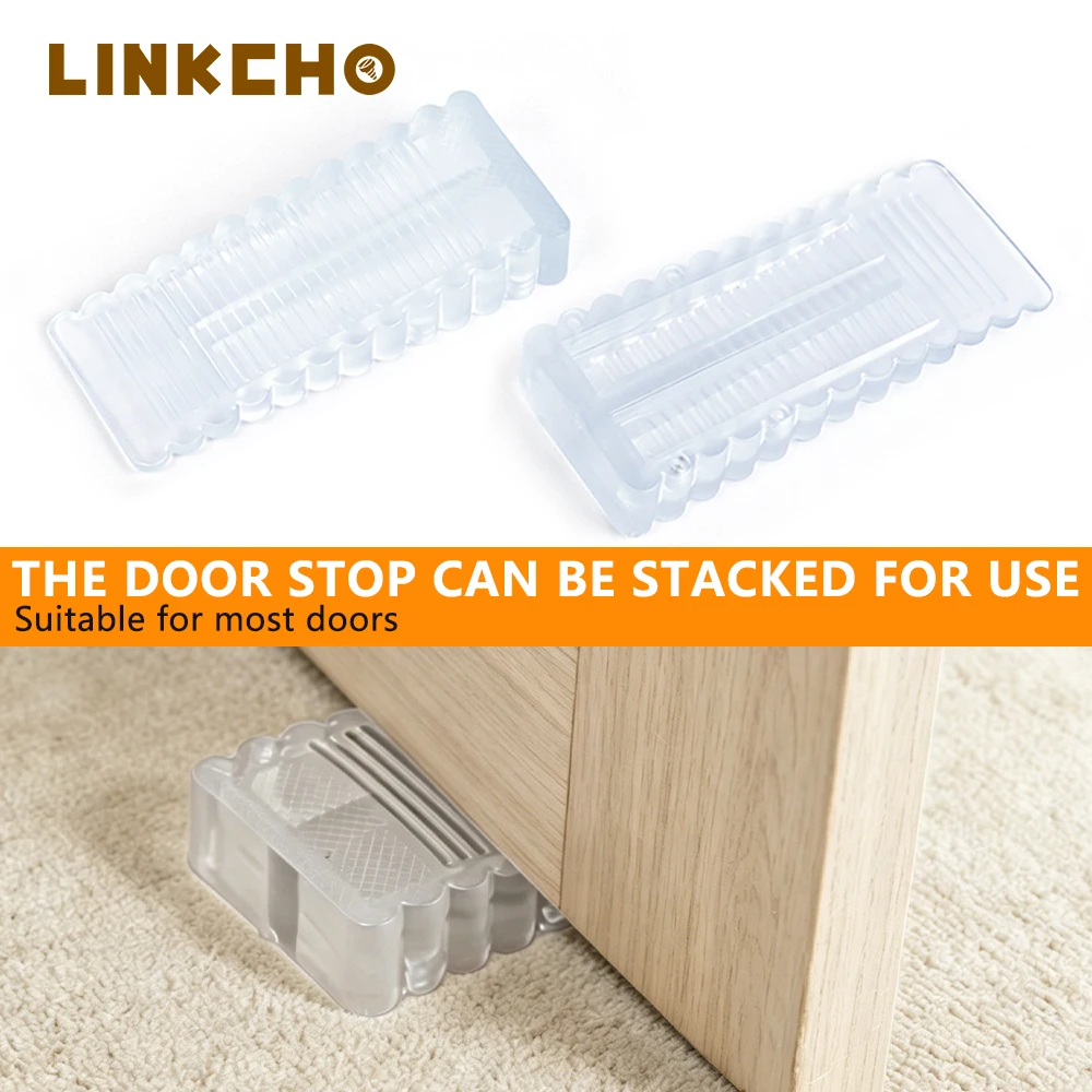 

1/5pc Door Stop Silicone Wedge Safety Stoppers Reusable Shock Absorbent Home Office Anti-Folder Hand Door Stopper Anti-collision