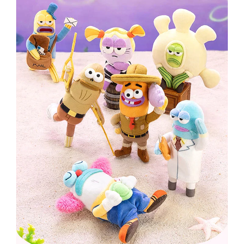 

Pop Mart Spongebob Bikini Bottom Residents Vol.2 Funny Plush Keychain Blind Box Mystery Bag Pendant Toys