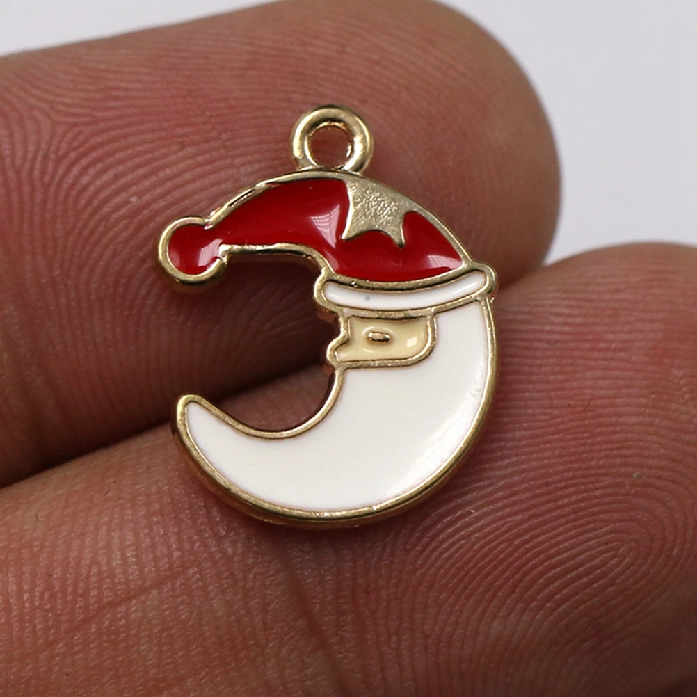 

20 Pcs Santa Hat Pendant Alloy Charm Jewelry Making Pendants Cartoon Charms Fashion