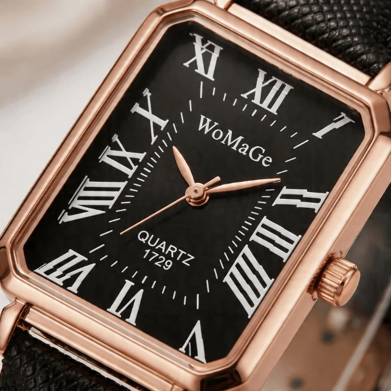 Elegant Women's Watches Luxury Brand Retro Square Ladies Wristwatches Simple Fashion Leather Belt Quartz Clock Gift Reloj Mujer