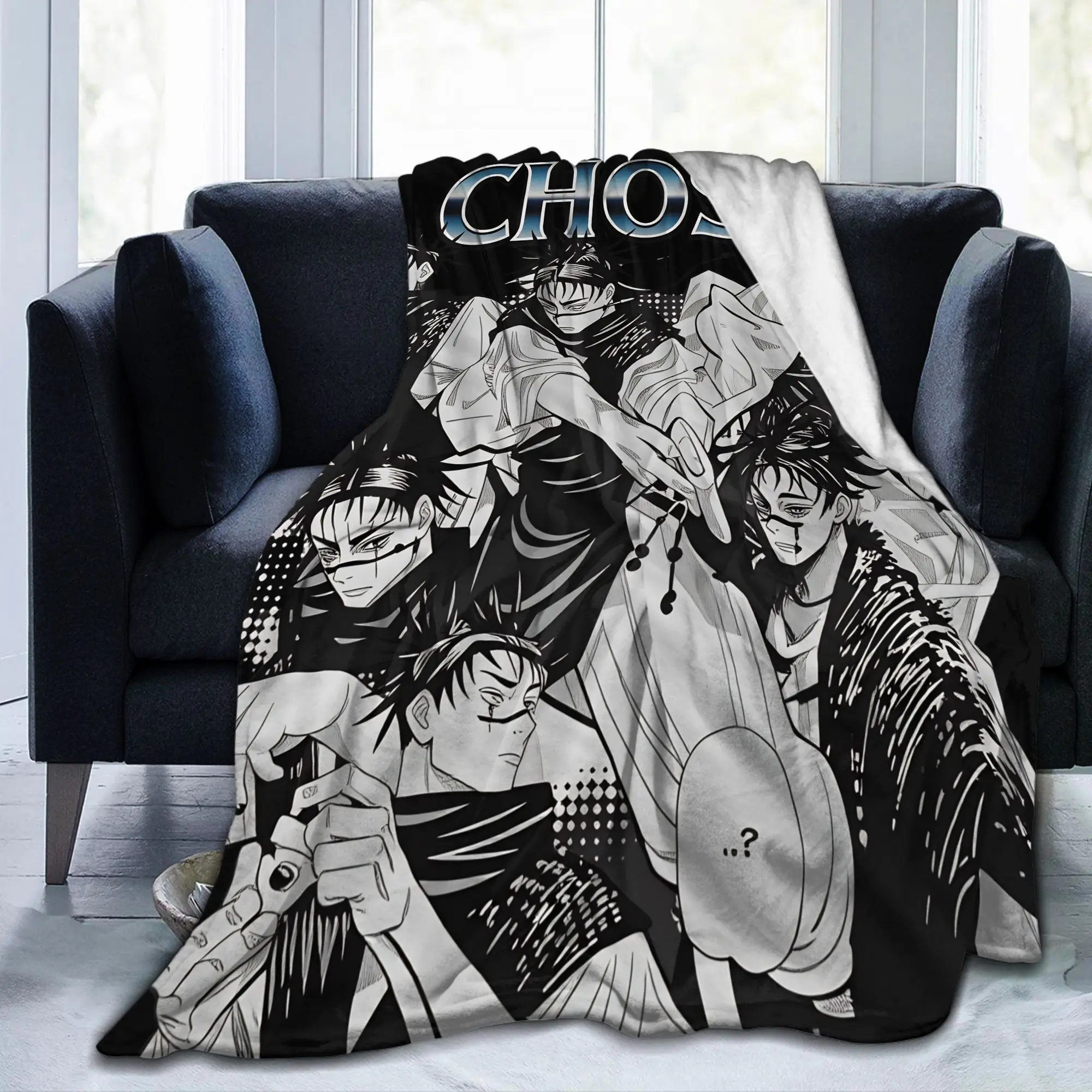 

Плед Choso из флиса с аниме-принтом Kaisens, супермягкий, для путешествий на самолете, для спальни, покрывало