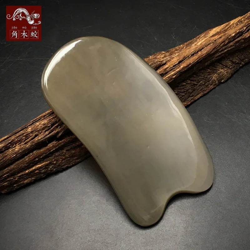 Jiaomu Jiao White Yak Horn Scraping Board, Thickened Version, Massage Beauty Tool
