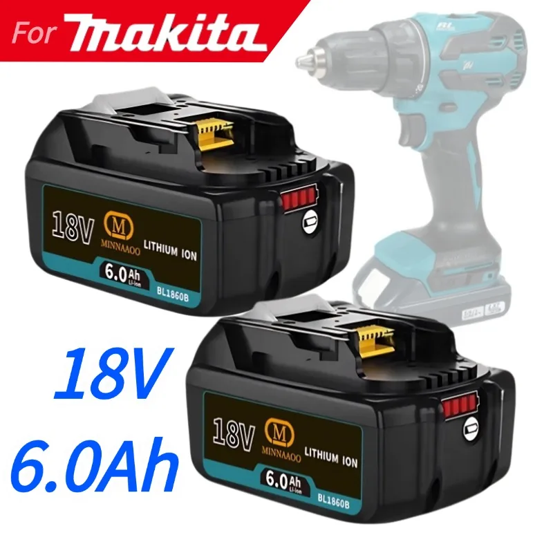 

100% Original For Makita 18V 6.0Ah Rechargeable Battery for Makita 18V BL1840 BL1840B BL1850 BL1850B BL1830 BL1830B Power Tools