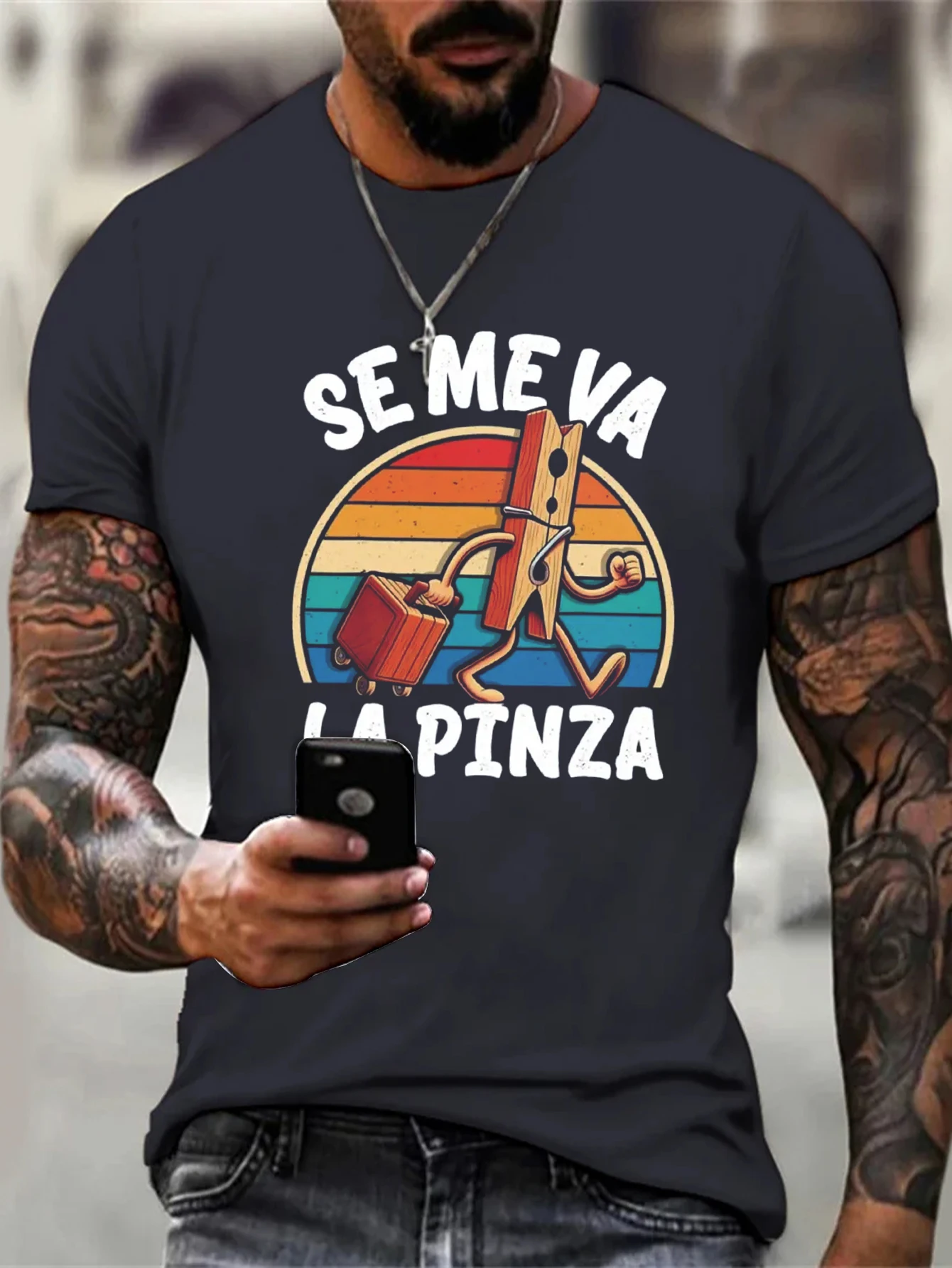 Homme Short Sleeved Semeva La Olla Fun clip Printed Design T Shirt Men Fashion  T-Shirt Round Neck Cotton Harajuku Tshirt