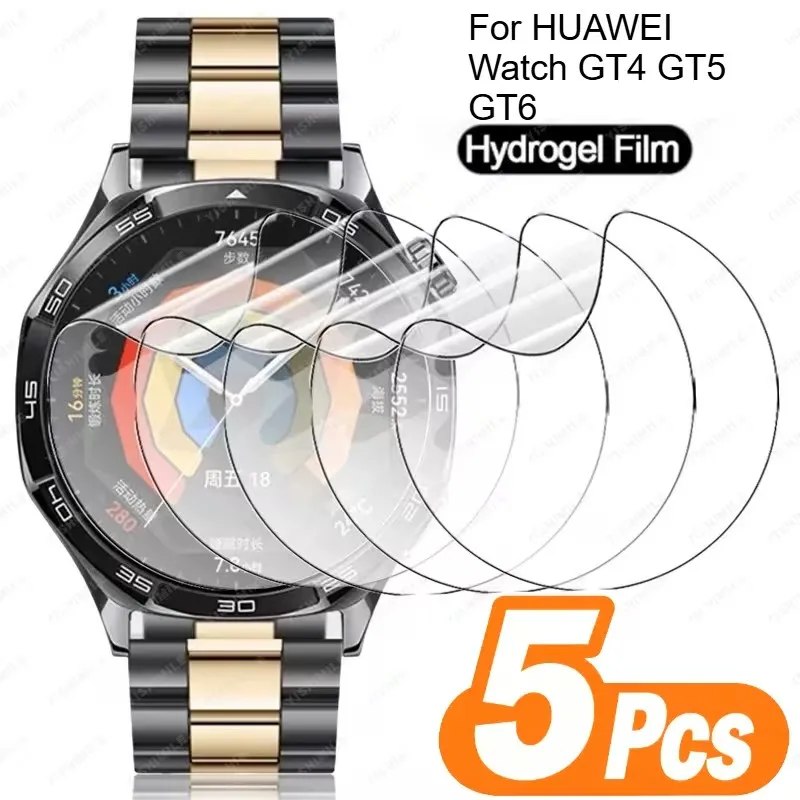 1-5Pcs Hydrogel Film for HUAWEI Watch GT 4 5 6 46MM 41MM Screen Protector Not Glass for Huawei Watch GT6 Pro GT5 41/46mm Film
