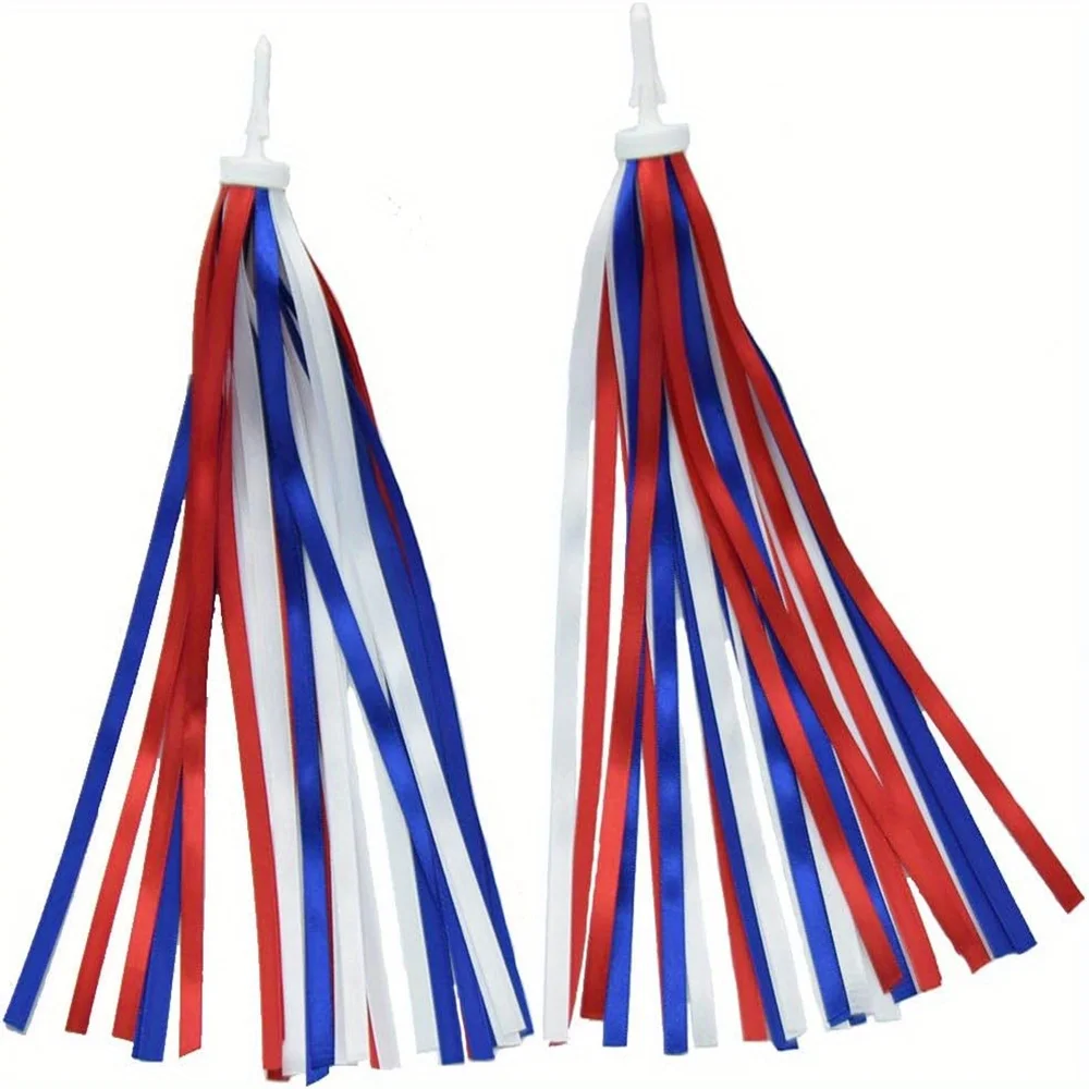 AliExpress NONE 2pcs/pack Patriotic Bike Streamers Red White Blue Tassels Ribbon Decorations for Bicycle Scooter Tricycle Handlebar
