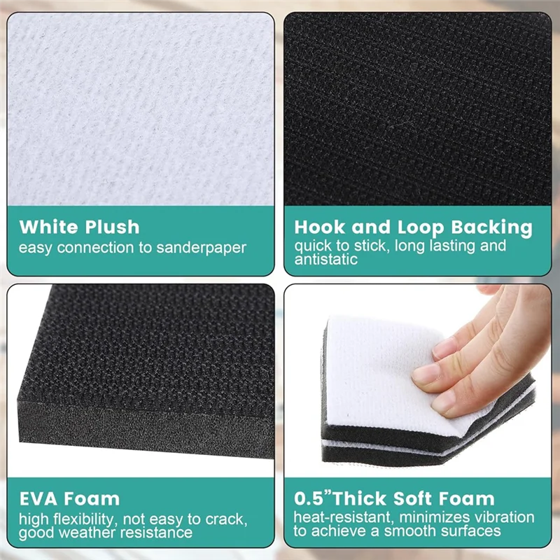 ورق صنفرة ABJN-Detail (80 قطعة) و2 وسادات واجهة صنفرة لـ M-12 Sanders- 80, 120, 150, 180, 240 حبيبة #5