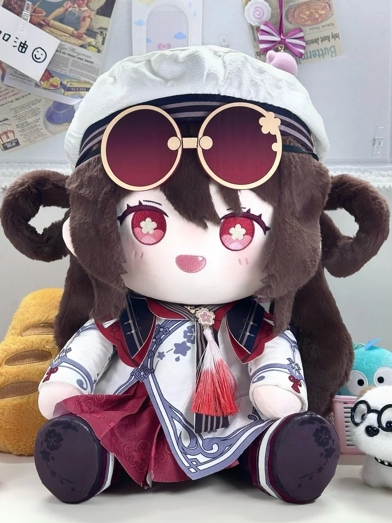 جينشين إمباكت 40 سنتيمتر دمية قطيفة Hutao زي الشتاء عروسة كارتون لينة محشوة Kawaii غرفة ديكور دمية لطيف