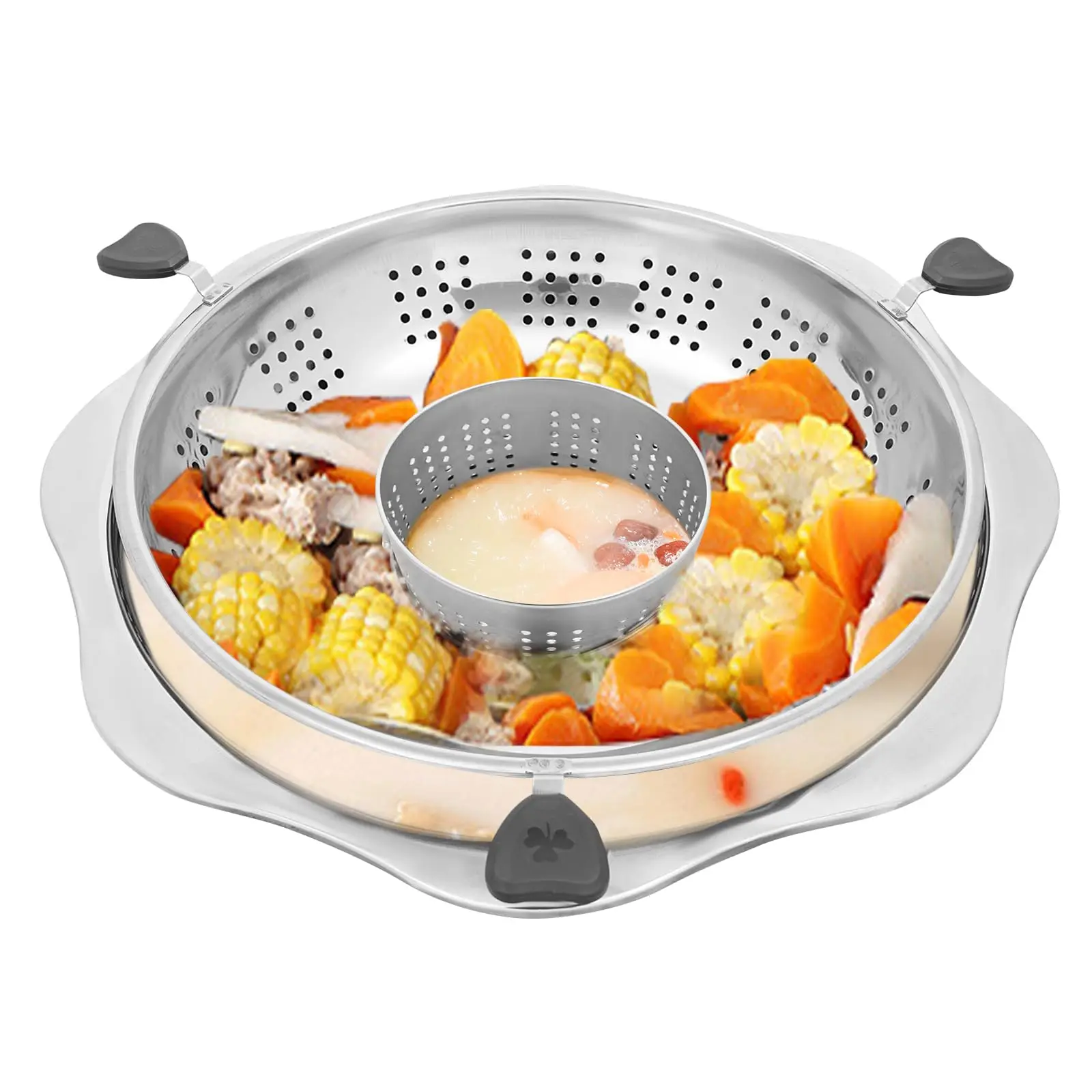 

Sun Rotary Hotpot, 42.4Cm/16.7In Dia Stainless Steel Mono-Flavor Shabu Pot with 36Cm/14In Dia Filter Grid and Leakage Divider, C